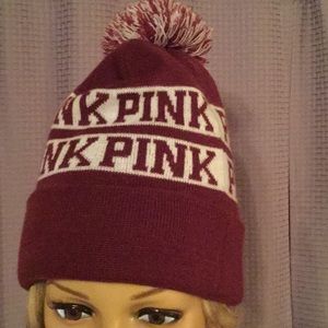 New PINK Victoria's Secrets Beanie Hat Burgundy